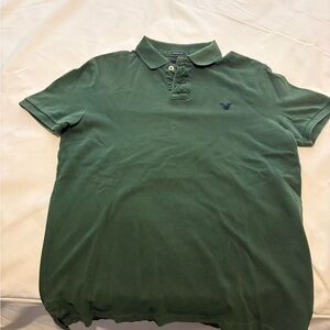 American Eagle Outfitters Dark Green Polo with Embroidered Logo Vintage VGC
 !